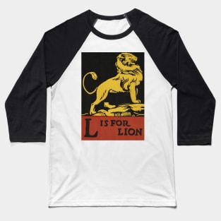 L is for Lion ABC Designed and Cut on Wood by CB Falls Baseball T-Shirt